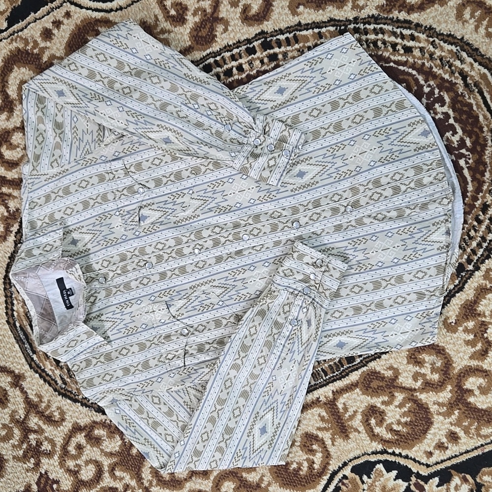 Western Snap Shirt With Southwestern Stripes Tin Haul Cowboy Cowgirl